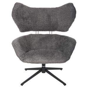 Въртящо кресло Sowa Bryll Hm9597,01 сиво букле с черна метална база 86x90x97hcm