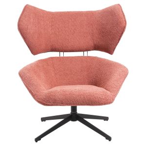 Въртящо кресло Sowa Bryll Hm9597,02 розово букле с черна метална база 86x90x97hcm