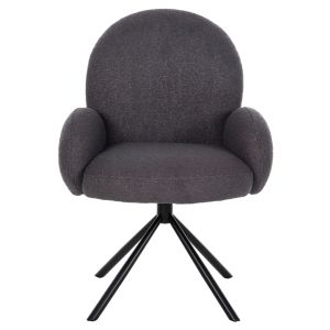Въртящо кресло-стол Winona сиво букле с черна метална основа 65x67x92hcm Hm9778,01