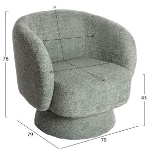 Въртящо се кресло Orion Karlen букле цвят шам фъстък 78x81x77hcм Hm9592,05