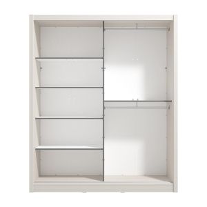 Wardrobe with mirror Albi in cashmere color with dimensions 180x60x216cm