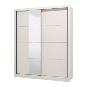 Wardrobe with mirror Albi in cashmere color with dimensions 180x60x216cm