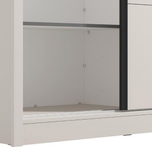 Wardrobe with mirror Albi in cashmere color with dimensions 180x60x216cm