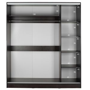 Гардероб 2-крилен Hm2434,02 Adler плъзгащи врати огледало венге 160x60x210