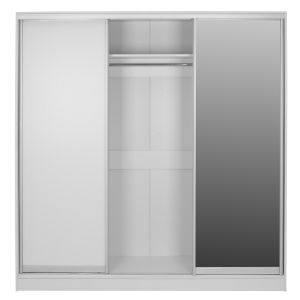 Wardrobe Adler with sliding doors white with mirror Hm2435,03 200x60x210hm