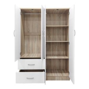 Wardrobe Athos I with six doors, color sonoma-white, 200.5x42x180cm