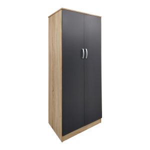 Wardrobe Athos Ii with six doors, sonoma-anthracite color, 240x42x180 cm