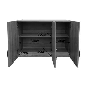 Athos wardrobe with six doors and loft, sonoma-white color, 180x42x240cm