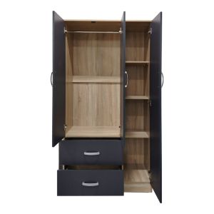Athos wardrobe with six doors, sonoma-anthracite color, 180x42x180 cm