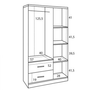 Гардероб Caesar с 3 врати Hm340,04 цвят сонома 89,2x42x181cm