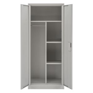 WARDROBE HM5961.01 METALLIC DOUBLE-WING LIGHT GREY 90X45X180HCM.