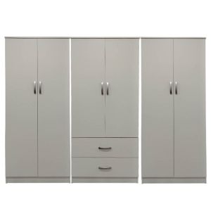Lego I wardrobe with six doors, white, 240x42x180 cm