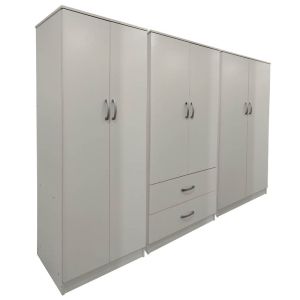 Lego I wardrobe with six doors, white, 240x42x180 cm