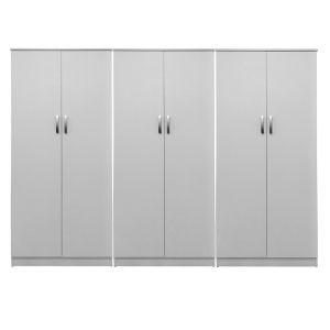 Lego II wardrobe with six doors, white, 240x42x180 cm