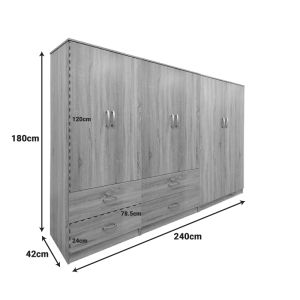 Lego Sonoma wardrobe with six doors 240x42x180 cm