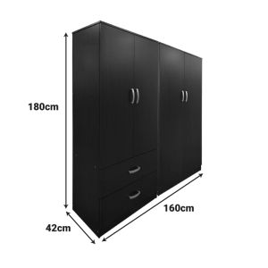 Lego wardrobe wenge with four doors 160x42x180 cm