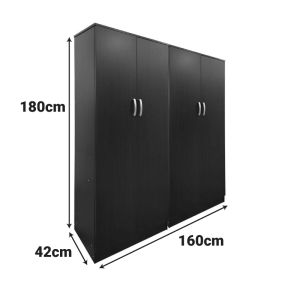 Lego wardrobe wenge with four doors 160x42x180 cm