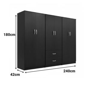 Lego wenge wardrobe with six doors 240x42x180 cm