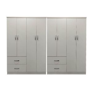 Lego wardrobe with eight doors, white, 241x42x181cm