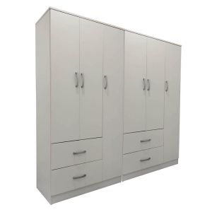 Lego wardrobe with six doors, white, 180x42x180 cm