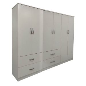 Lego wardrobe with six doors, white, 200.5x42x180cm