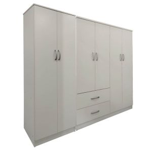 Lego wardrobe with six doors, white, 200.5x42x180cm