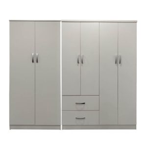 Lego wardrobe with six doors, white, 200.5x42x180cm