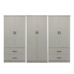 Lego wardrobe with six doors, white, 240x42x180 cm