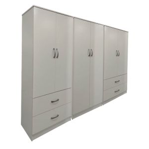 Lego wardrobe with six doors, white, 240x42x180 cm
