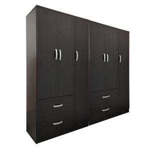 Lego wardrobe with six doors, wenge, 180x42x180 cm