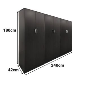 Lego wardrobe with six doors, wenge, 240x42x180 cm