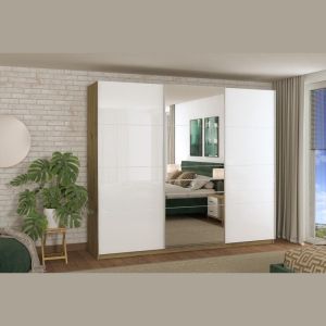 Гардероб Mondego 270 Pog With Artisan Mirror-white Lacquer 262,5*62,5*224