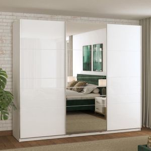 Гардероб Mondego 270 Pog With White Mirror-white Lacquer 262,5*62,5*224