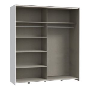 Wardrobe Noez I with 2 doors and shelves in white color 170.5x61x190.5cm