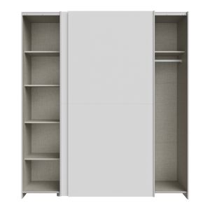 Wardrobe Noez I with 2 doors and shelves in white color 170.5x61x190.5cm