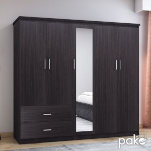 Гардероб Olympus 5 врати чекмеджета и огледало цвят венге