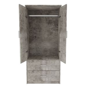 Гардероб Olympus с 2 врати и чекмеджета цвят антрацит 81x57x183