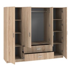Royal wardrobe with four Sonoma wings 200x58x177 cm