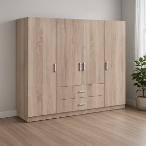 Royal wardrobe with four Sonoma wings 200x58x177 cm