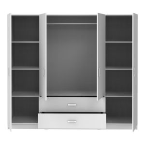 Royal wardrobe with four doors, white, 200x58x177 cm