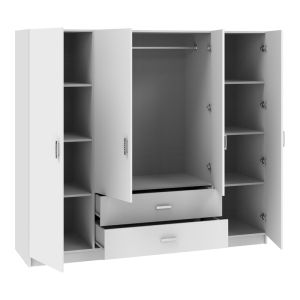 Royal wardrobe with four doors, white, 200x58x177 cm