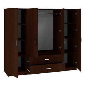 Royal wardrobe with four doors, wenge, 200x58x177 cm