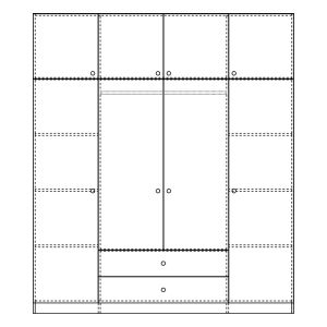 Royal four-door wardrobe with drawers in Sonoma shade 200x58x230cm
