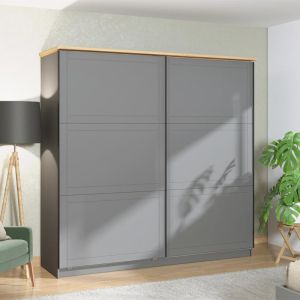 Гардероб Valencia 220 Gray-artisan Oak-gray Mat 220*62,5*214cm