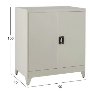 Metal wardrobe Duron Hm11980 2-wing with 2 storage spaces legs-gray 90x40x100hcm