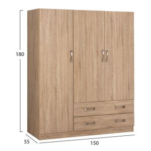 Гардероб с 3 врати Hm384,02 цвят сонома 150x55x180cm