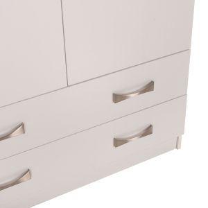 Wardrobe with 3 doors and 2 drawers Carly Hm384,05 white color 150x55χ180hcm