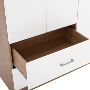 Гардероб с 3 врати и 2 чекмеджета Hm340,06 цвят сонома/бял 89x42,5x181cm