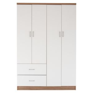 Wardrobe with 4 doors and 2 drawers Fb9339.06 color white/sonoma 120χ42.5χ180.5cm