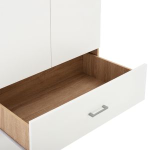 Wardrobe with 4 doors Reina Hm21257, melamine, white-sonama, 160x42.5x180.5h